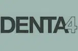 DENTA4 logo badge displayed as a professional credential and training program affiliation.